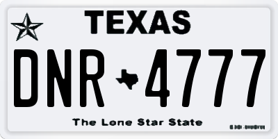 TX license plate DNR4777