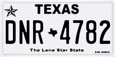 TX license plate DNR4782