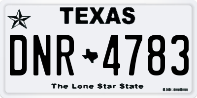 TX license plate DNR4783