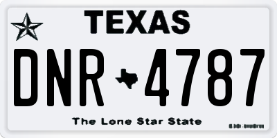 TX license plate DNR4787