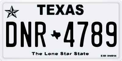 TX license plate DNR4789