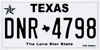TX license plate DNR4798