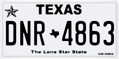 TX license plate DNR4863