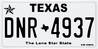 TX license plate DNR4937
