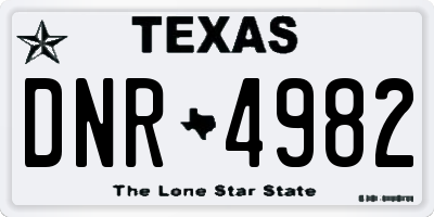 TX license plate DNR4982