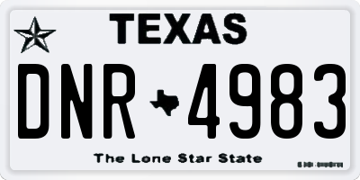 TX license plate DNR4983