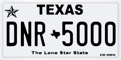 TX license plate DNR5000