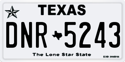 TX license plate DNR5243