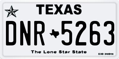 TX license plate DNR5263