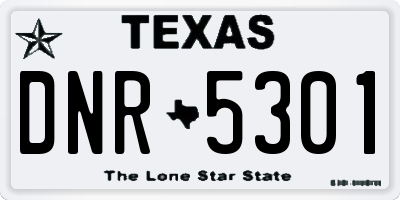 TX license plate DNR5301