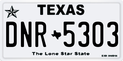 TX license plate DNR5303