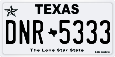 TX license plate DNR5333