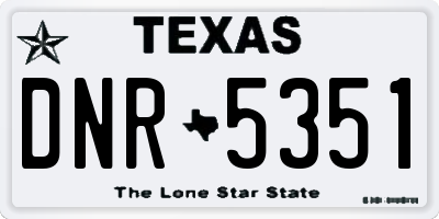 TX license plate DNR5351