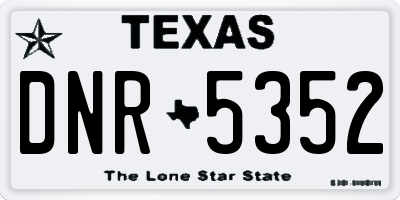 TX license plate DNR5352
