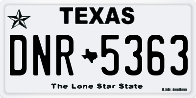 TX license plate DNR5363