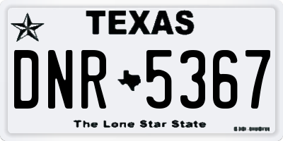 TX license plate DNR5367