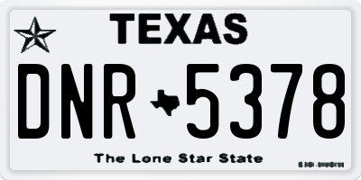 TX license plate DNR5378