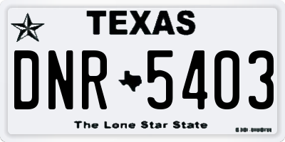 TX license plate DNR5403