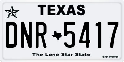 TX license plate DNR5417