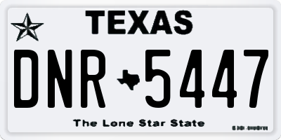 TX license plate DNR5447