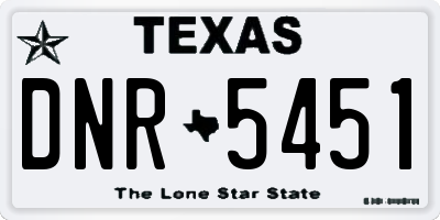 TX license plate DNR5451