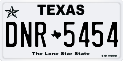 TX license plate DNR5454