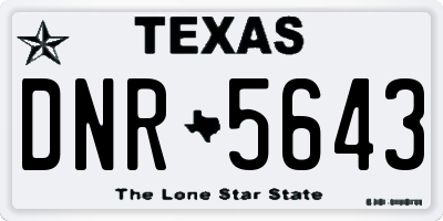 TX license plate DNR5643