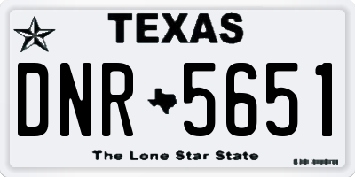 TX license plate DNR5651