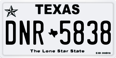 TX license plate DNR5838