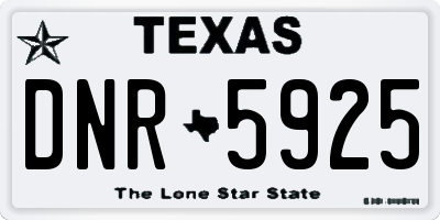 TX license plate DNR5925