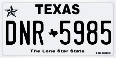 TX license plate DNR5985