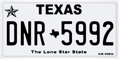 TX license plate DNR5992