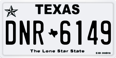 TX license plate DNR6149