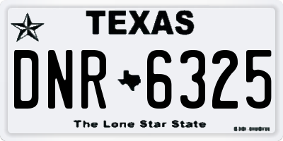 TX license plate DNR6325