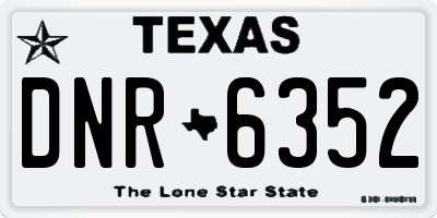 TX license plate DNR6352