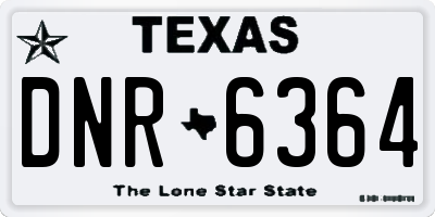 TX license plate DNR6364