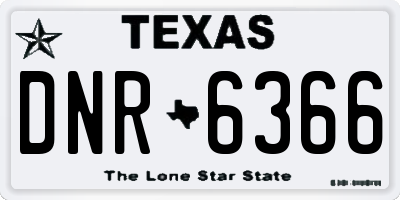 TX license plate DNR6366