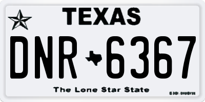 TX license plate DNR6367