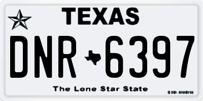 TX license plate DNR6397