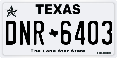 TX license plate DNR6403