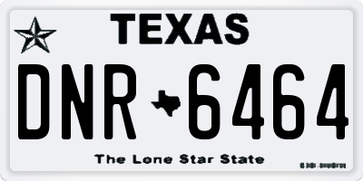 TX license plate DNR6464