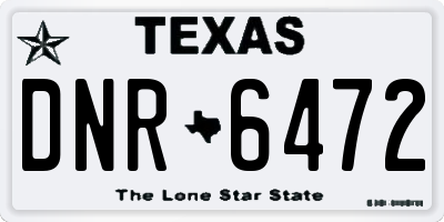TX license plate DNR6472