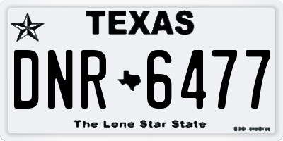 TX license plate DNR6477