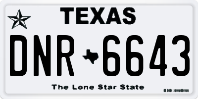 TX license plate DNR6643
