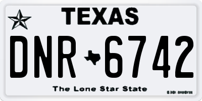 TX license plate DNR6742