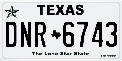 TX license plate DNR6743