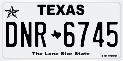 TX license plate DNR6745