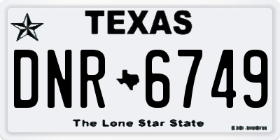 TX license plate DNR6749