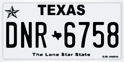 TX license plate DNR6758