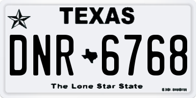 TX license plate DNR6768